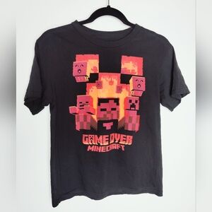 Boys' Mojang Studios Minecraft "Game Over" Crewneck T-shirt, Black, Size M